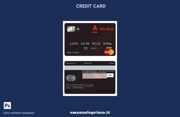 stile verificato Modello di carta di debito principale della Bielorussia Alfa Ba